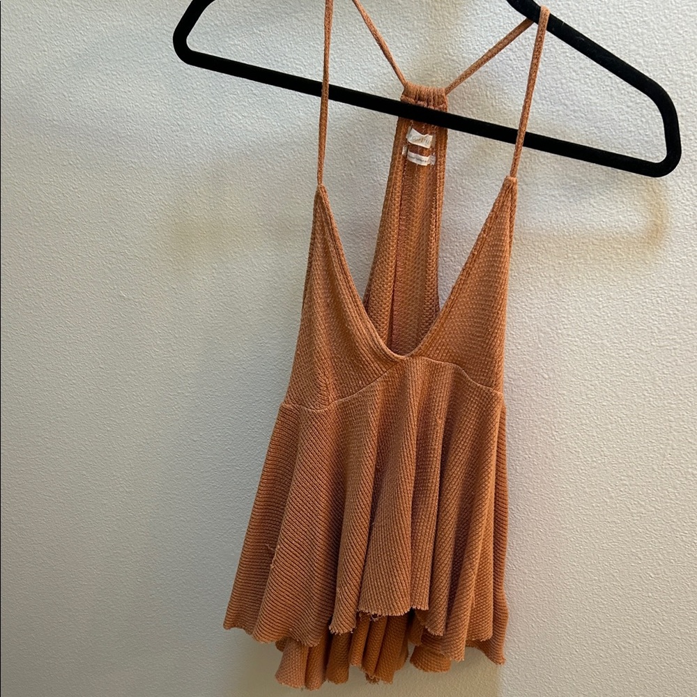 Women's Tan Sleeveless Top
